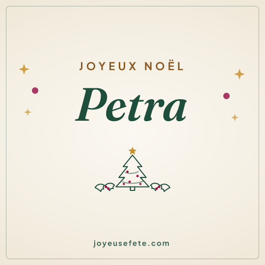 Image carrée « Joyeux Noël Petra » pour WhatsApp