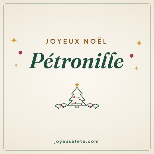Image carrée « Joyeux Noël Pétronille » pour WhatsApp