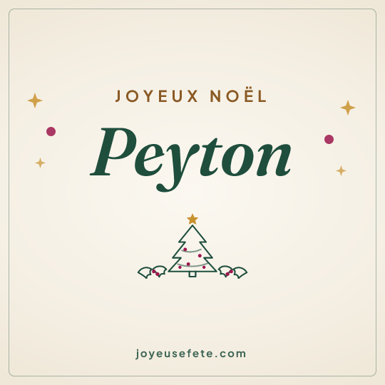 Image carrée « Joyeux Noël Peyton » pour WhatsApp