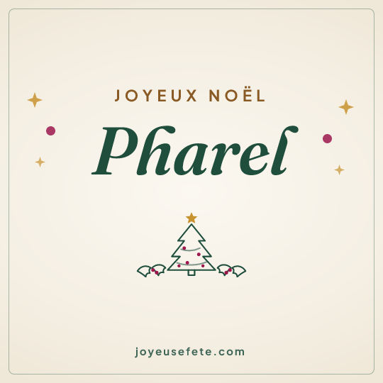 Image carrée « Joyeux Noël Pharel » pour WhatsApp