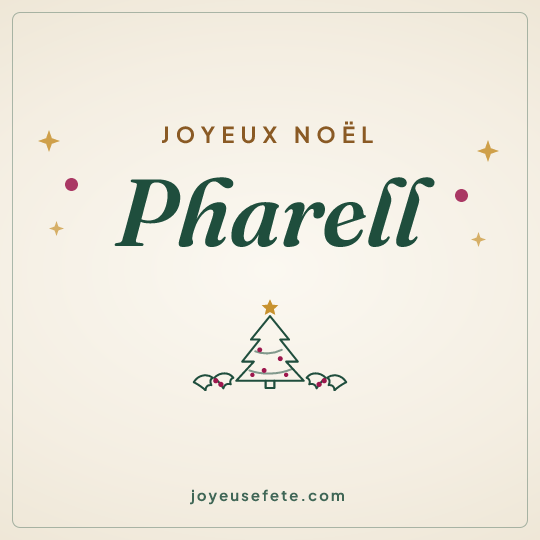 Image carrée « Joyeux Noël Pharell » pour WhatsApp