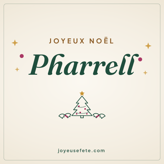 Image carrée « Joyeux Noël Pharrell » pour WhatsApp