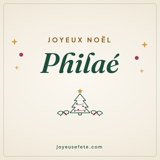 Image carrée « Joyeux Noël Philaé » pour WhatsApp