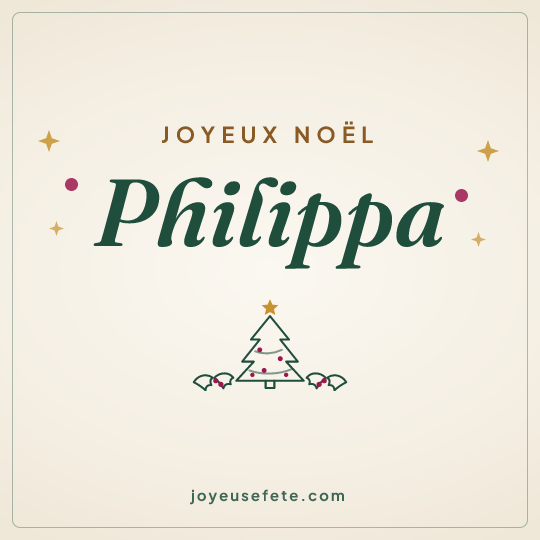 Image carrée « Joyeux Noël Philippa » pour WhatsApp