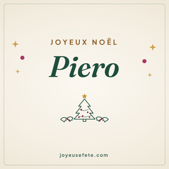 Image carrée « Joyeux Noël Piero » pour WhatsApp