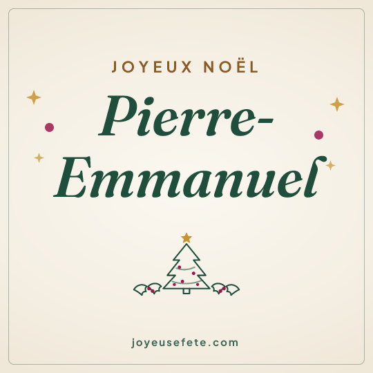 Image carrée « Joyeux Noël Pierre-Emmanuel » pour WhatsApp