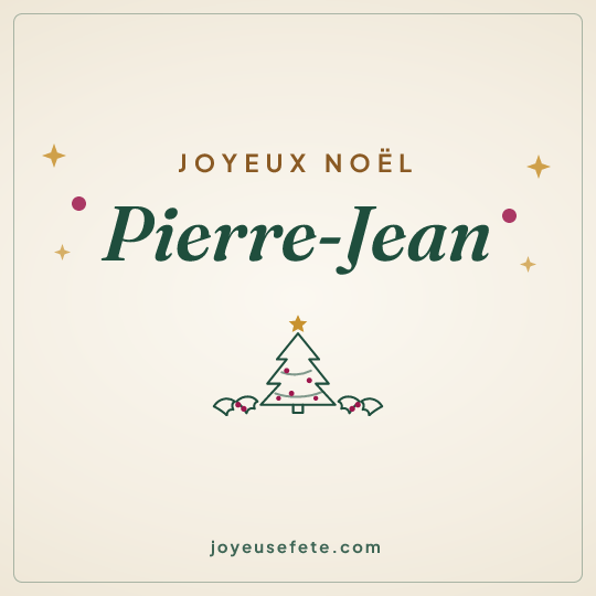 Image carrée « Joyeux Noël Pierre-Jean » pour WhatsApp