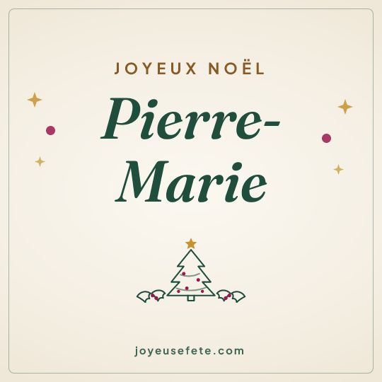 Image carrée « Joyeux Noël Pierre-Marie » pour WhatsApp