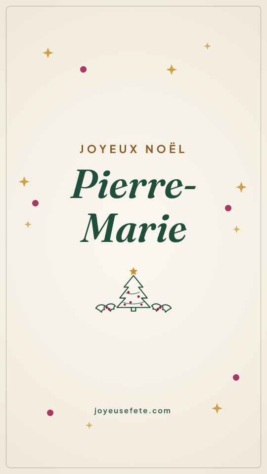 Image « Joyeux Noël Pierre-Marie » au format story