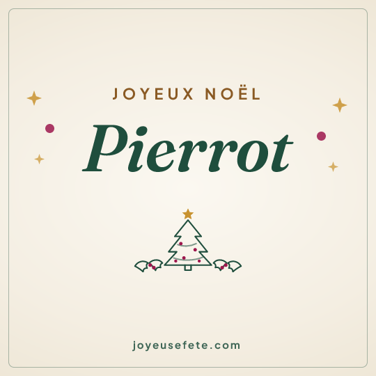 Image carrée « Joyeux Noël Pierrot » pour WhatsApp