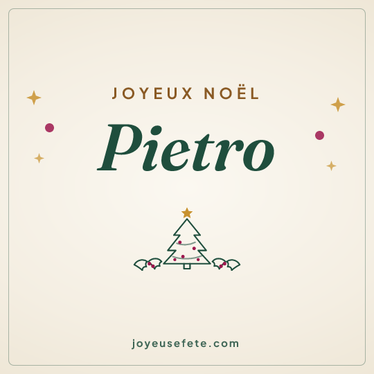 Image carrée « Joyeux Noël Pietro » pour WhatsApp