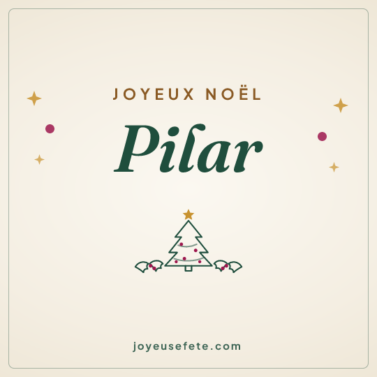 Image carrée « Joyeux Noël Pilar » pour WhatsApp
