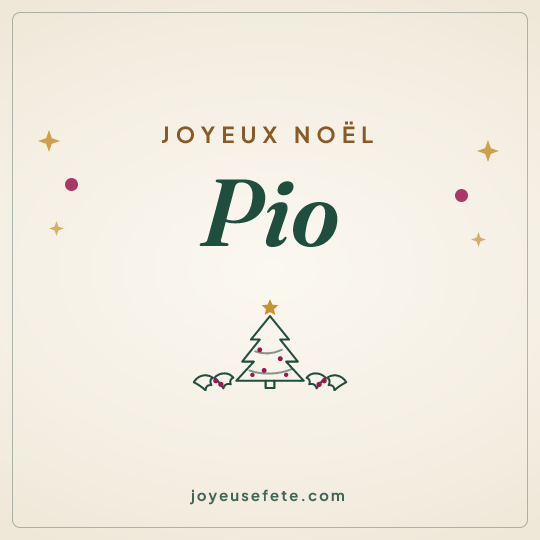 Image carrée « Joyeux Noël Pio » pour WhatsApp
