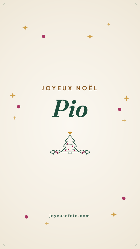 Image « Joyeux Noël Pio » au format story
