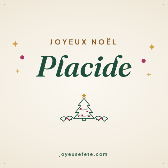 Image carrée « Joyeux Noël Placide » pour WhatsApp