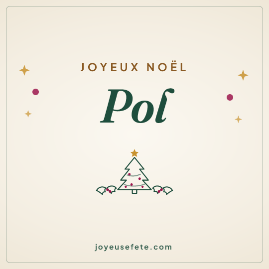 Image carrée « Joyeux Noël Pol » pour WhatsApp