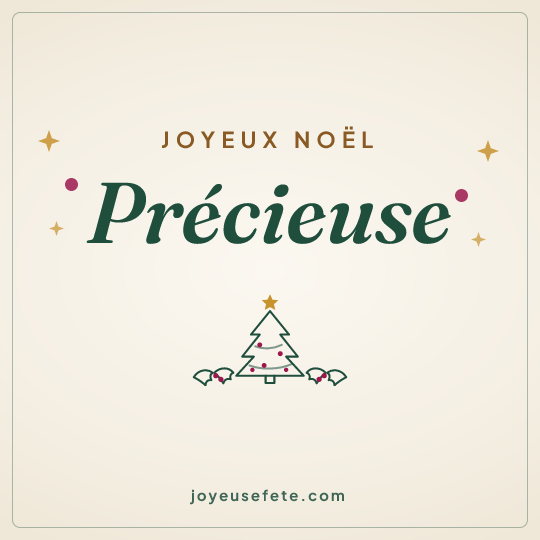 Image carrée « Joyeux Noël Précieuse » pour WhatsApp