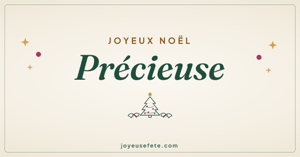 Image « Joyeux Noël Précieuse » au format large