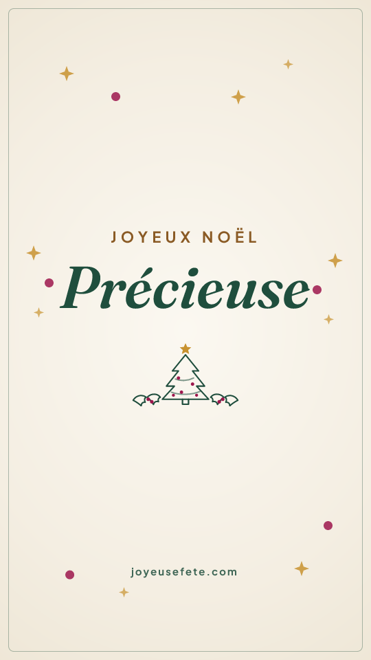 Image « Joyeux Noël Précieuse » au format story