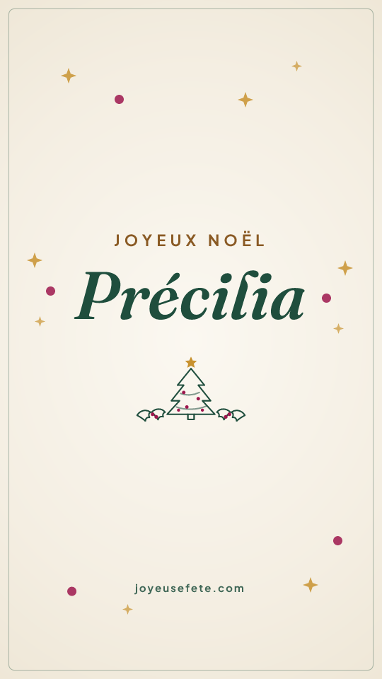 Image « Joyeux Noël Précilia » au format story