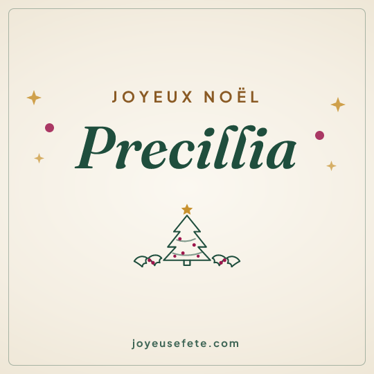 Image carrée « Joyeux Noël Precillia » pour WhatsApp