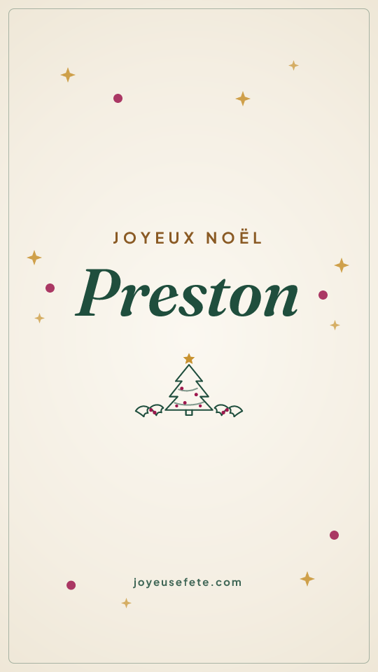 Image « Joyeux Noël Preston » au format story