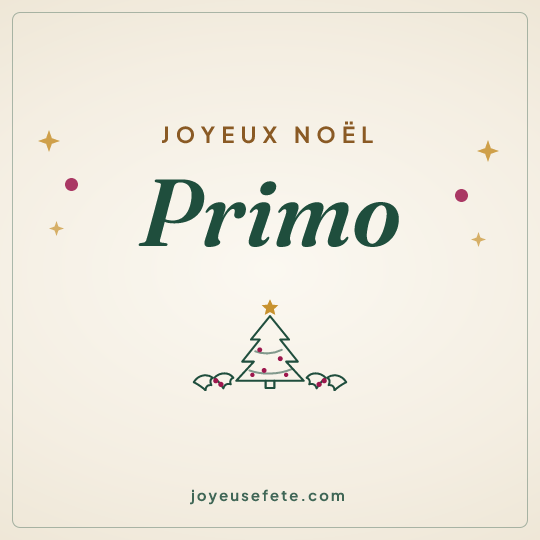 Image carrée « Joyeux Noël Primo » pour WhatsApp