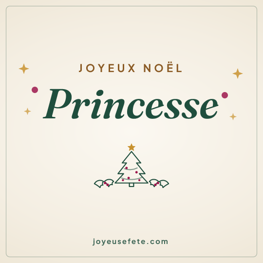 Image carrée « Joyeux Noël Princesse » pour WhatsApp