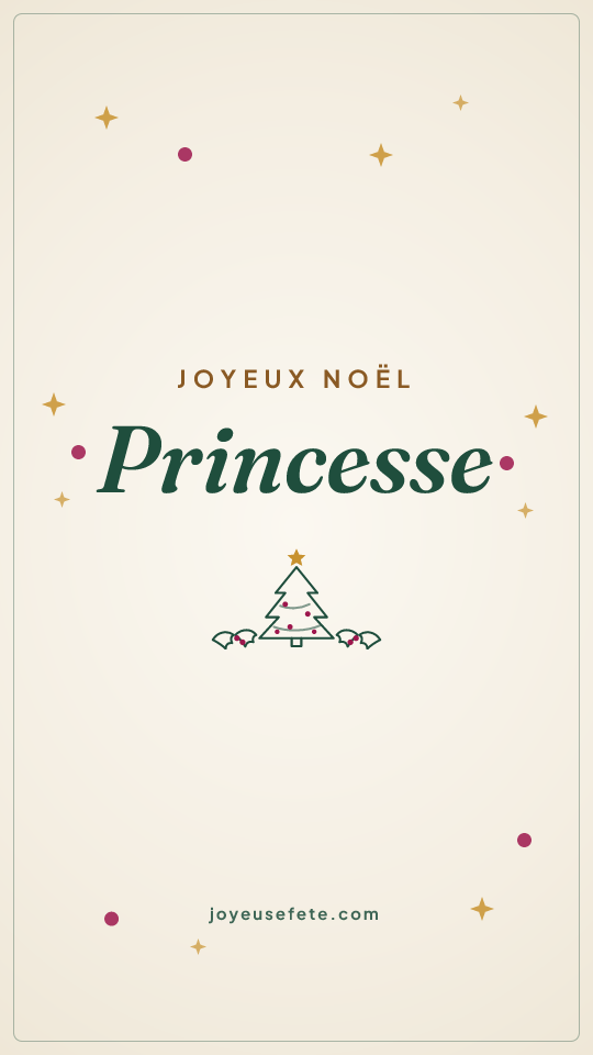 Image « Joyeux Noël Princesse » au format story