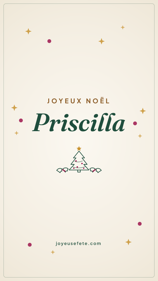 Image « Joyeux Noël Priscilla » au format story