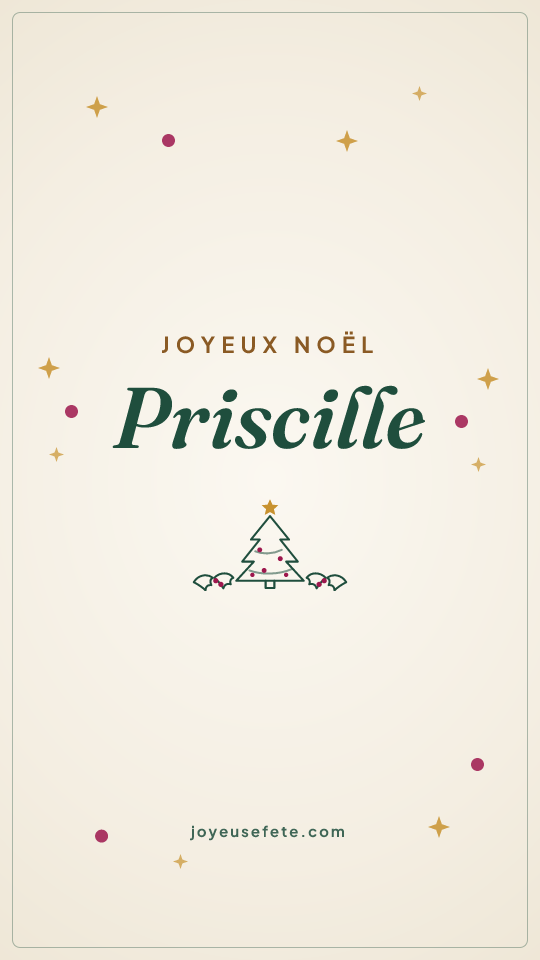 Image « Joyeux Noël Priscille » au format story