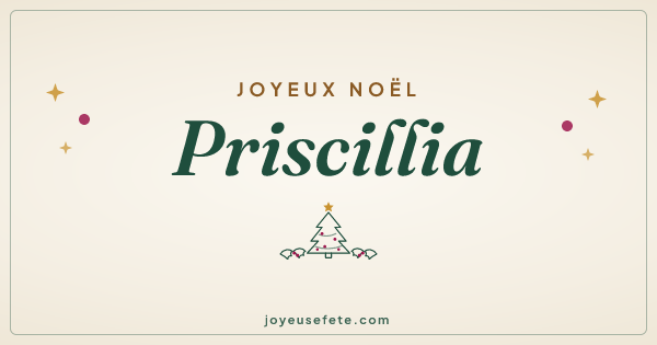 Image « Joyeux Noël Priscillia » au format large