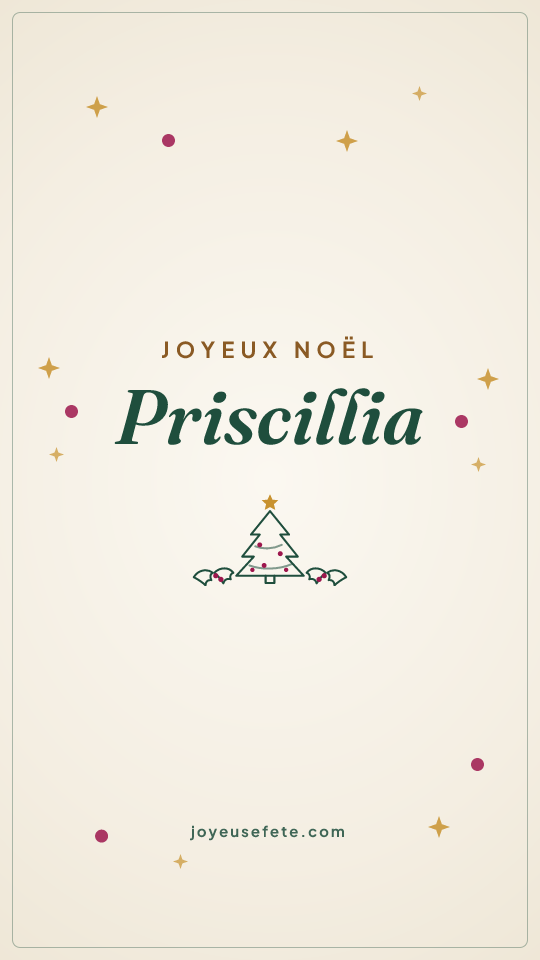 Image « Joyeux Noël Priscillia » au format story