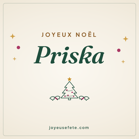 Image carrée « Joyeux Noël Priska » pour WhatsApp