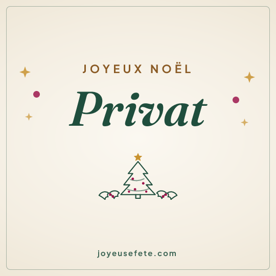 Image carrée « Joyeux Noël Privat » pour WhatsApp