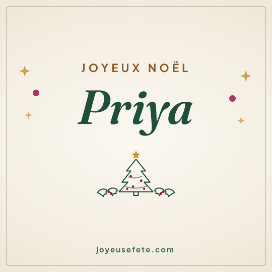 Image carrée « Joyeux Noël Priya » pour WhatsApp