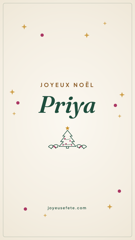 Image « Joyeux Noël Priya » au format story