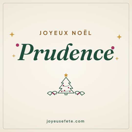 Image carrée « Joyeux Noël Prudence » pour WhatsApp