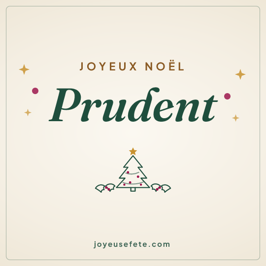 Image carrée « Joyeux Noël Prudent » pour WhatsApp