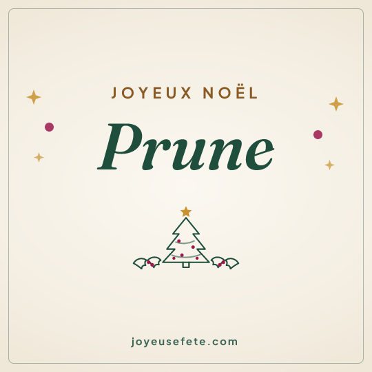 Image carrée « Joyeux Noël Prune » pour WhatsApp