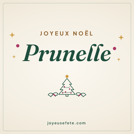 Image carrée « Joyeux Noël Prunelle » pour WhatsApp
