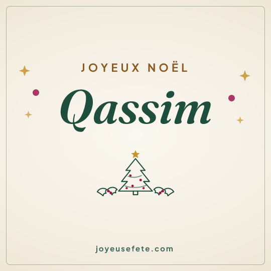 Image carrée « Joyeux Noël Qassim » pour WhatsApp