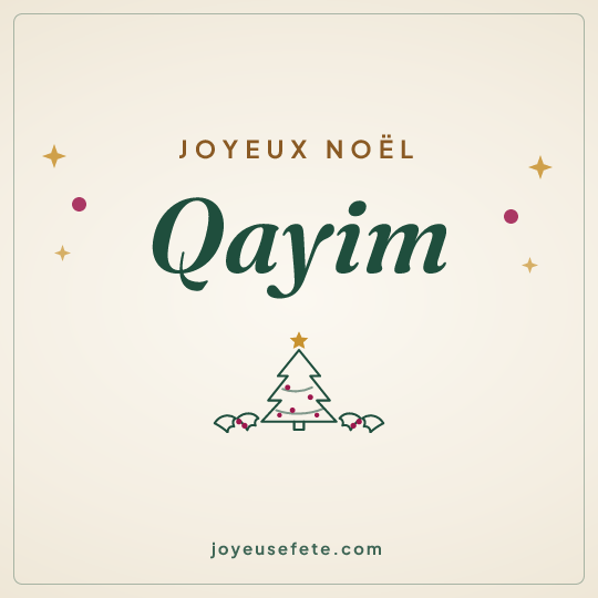 Image carrée « Joyeux Noël Qayim » pour WhatsApp