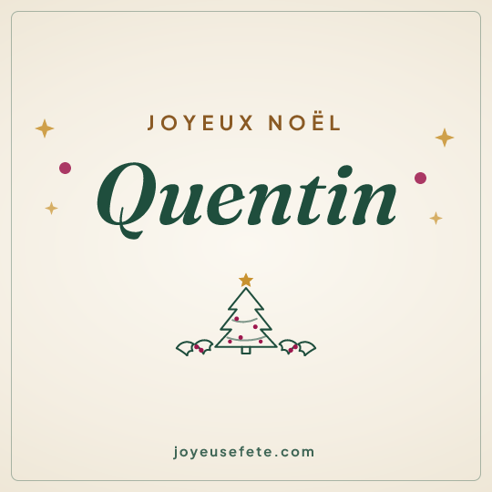Image carrée « Joyeux Noël Quentin » pour WhatsApp