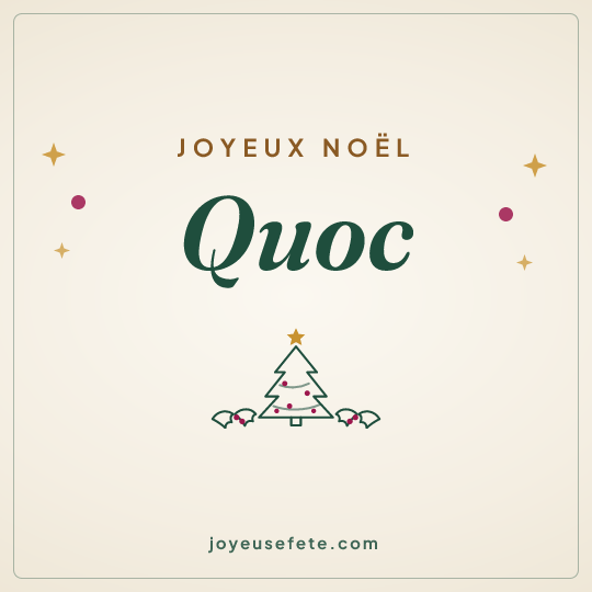 Image carrée « Joyeux Noël Quoc » pour WhatsApp