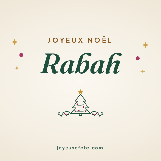 Image carrée « Joyeux Noël Rabah » pour WhatsApp