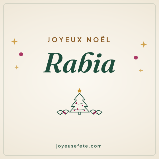 Image carrée « Joyeux Noël Rabia » pour WhatsApp