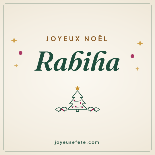 Image carrée « Joyeux Noël Rabiha » pour WhatsApp