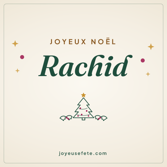 Image carrée « Joyeux Noël Rachid » pour WhatsApp