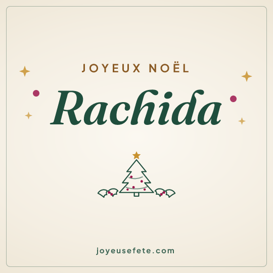 Image carrée « Joyeux Noël Rachida » pour WhatsApp